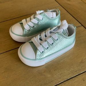 Converse Metallic Mint Aqua low top New